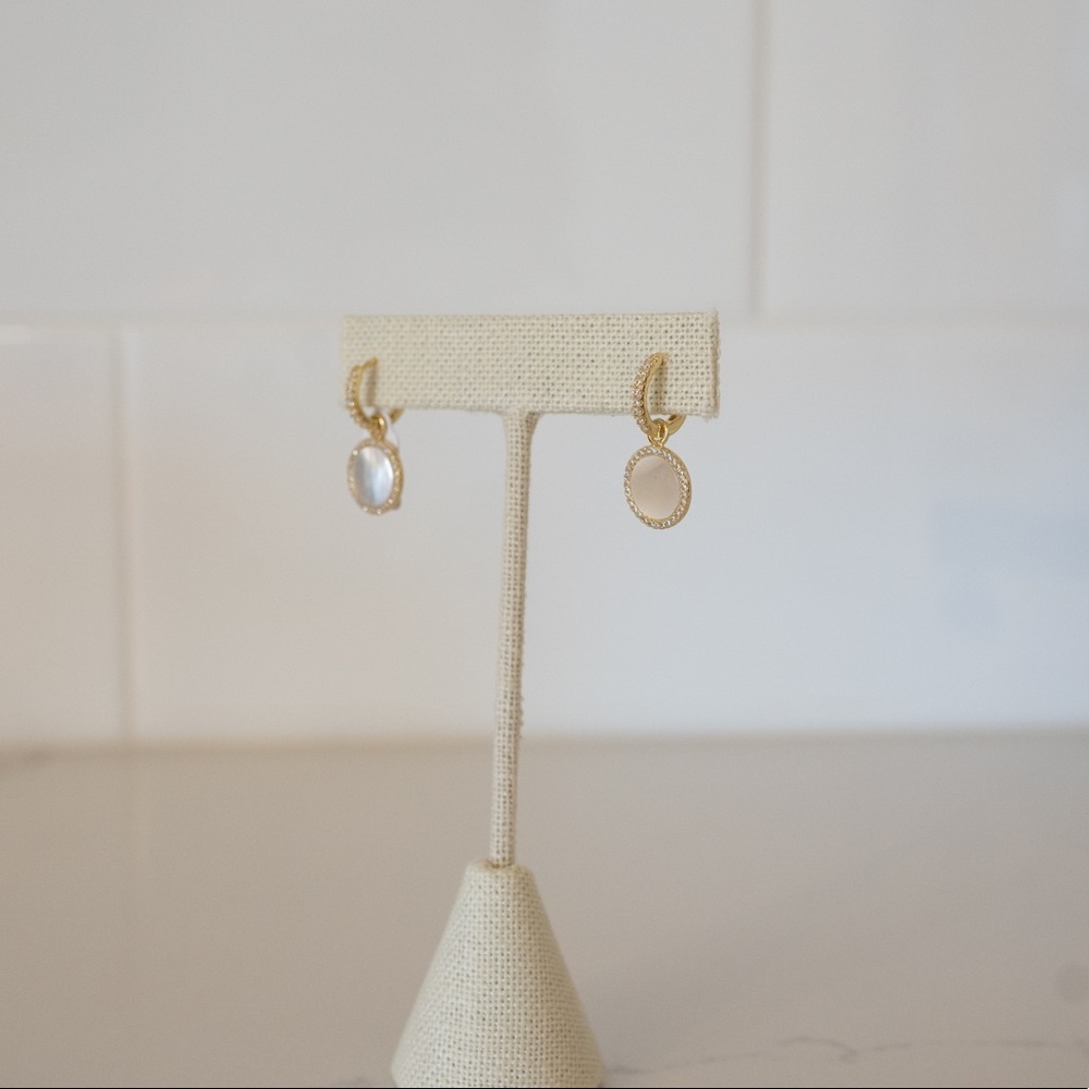 14K Gold Plated Mother of Pearl Earrings